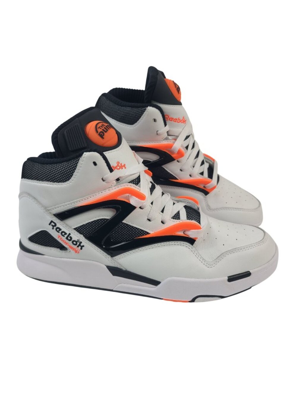 NEW Reebok The Pump Hexalite High-Top Sneakers White/Black/Orange Men's Size 9.5
